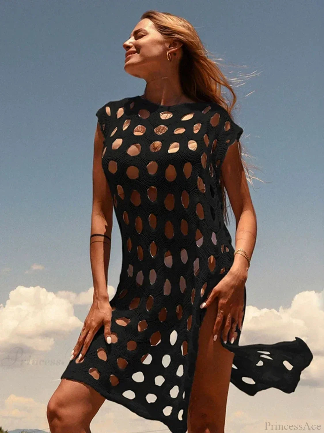 Knitted Hollow Out Bikini Cover Up