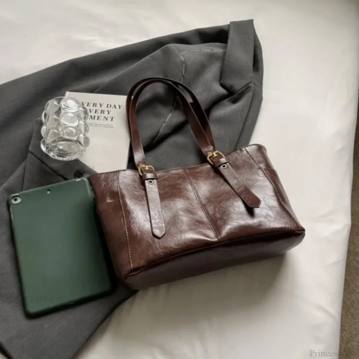 Korean Retro PU Leather Shoulder Bag