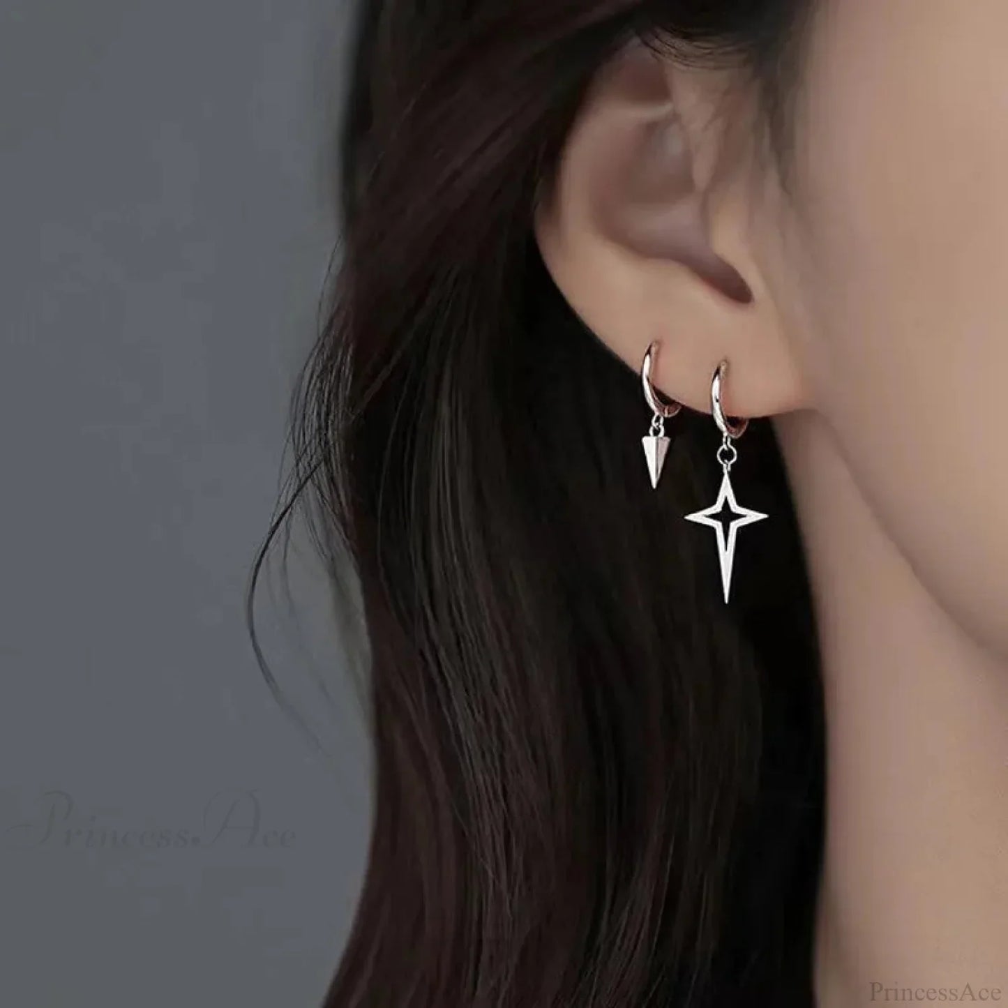 Korean Style Cross Uneven Drop Earring