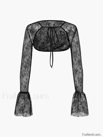 Lace Bandage See-Through Mini Dress