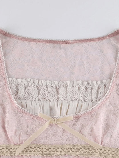 Lace Patchwork Crop Blouse
