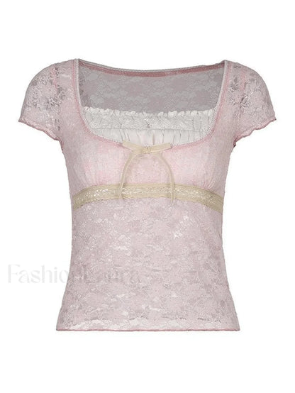 Lace Patchwork Crop Blouse