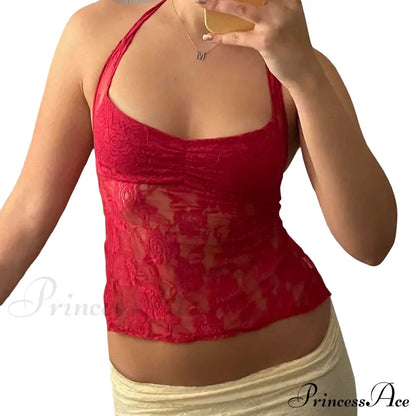 Lace Solid Chic Basic Casual Slim Fit Summer Stylish Elegant Crop Top