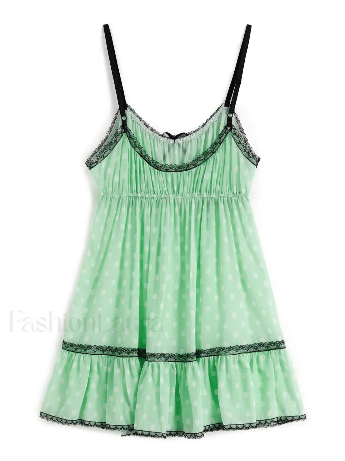 Lace Trim Floral Mini Dress