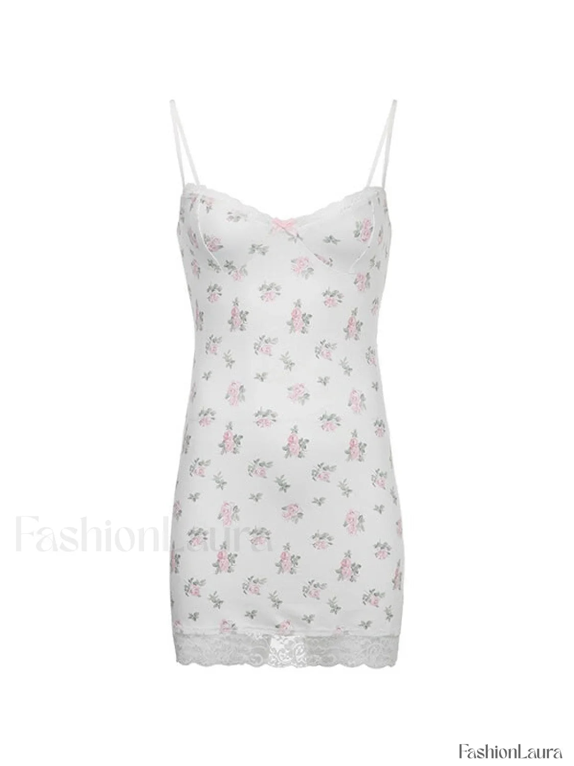 Lace Trim Floral Mini Dress