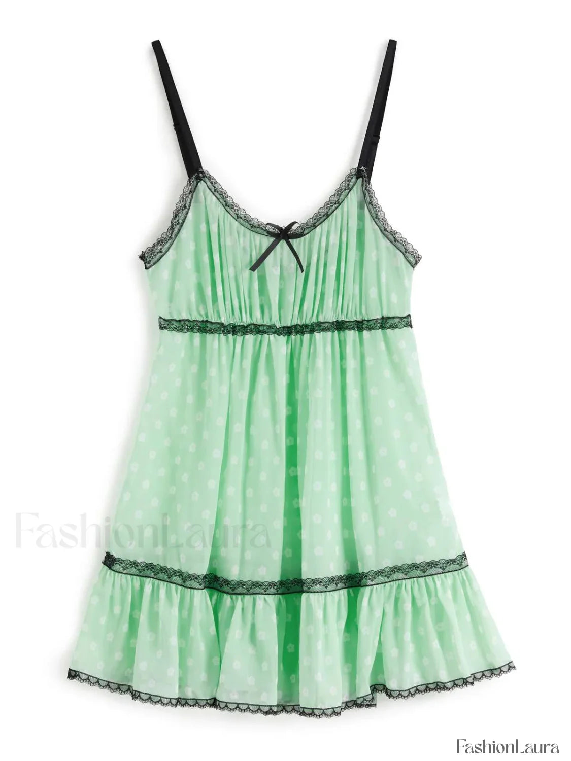 Lace Trim Floral Mini Dress