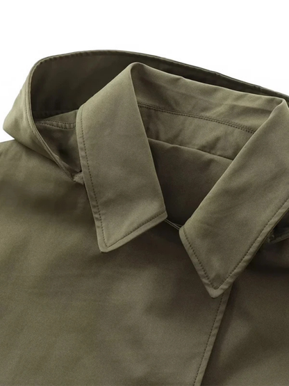 Green Oversized Hooded Bomber Jacket