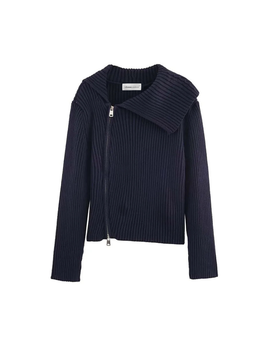 Zippered Knit Coat