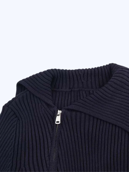 Zippered Knit Coat