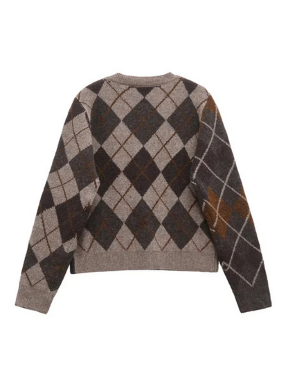 Diamond Pattern Knit Cardigan