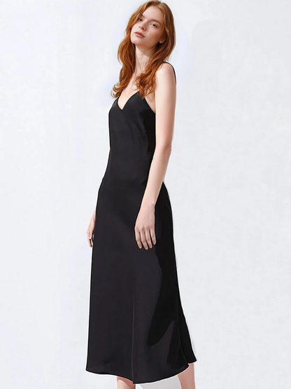 Diagonal Cut Fishtail Chiffon Halter Dress Long Evening Gown Solid Color Polyester