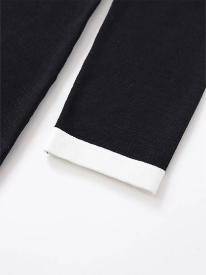 Lapel Collar Knit A-line Dress