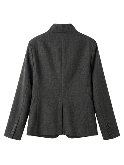 Funnel Neck Wool Blazer