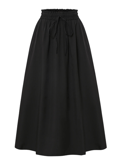 Drawstring Aline Flowy Office Maxi Skirt