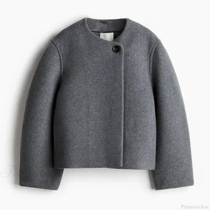 Lamb Wool Lapel Full Sleeve Overcoat