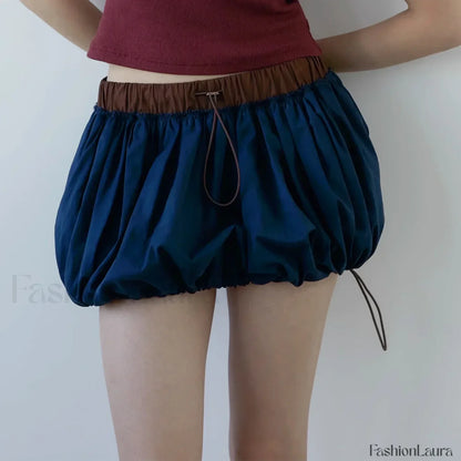 Lantern Puffball Elastic Waist Skirt