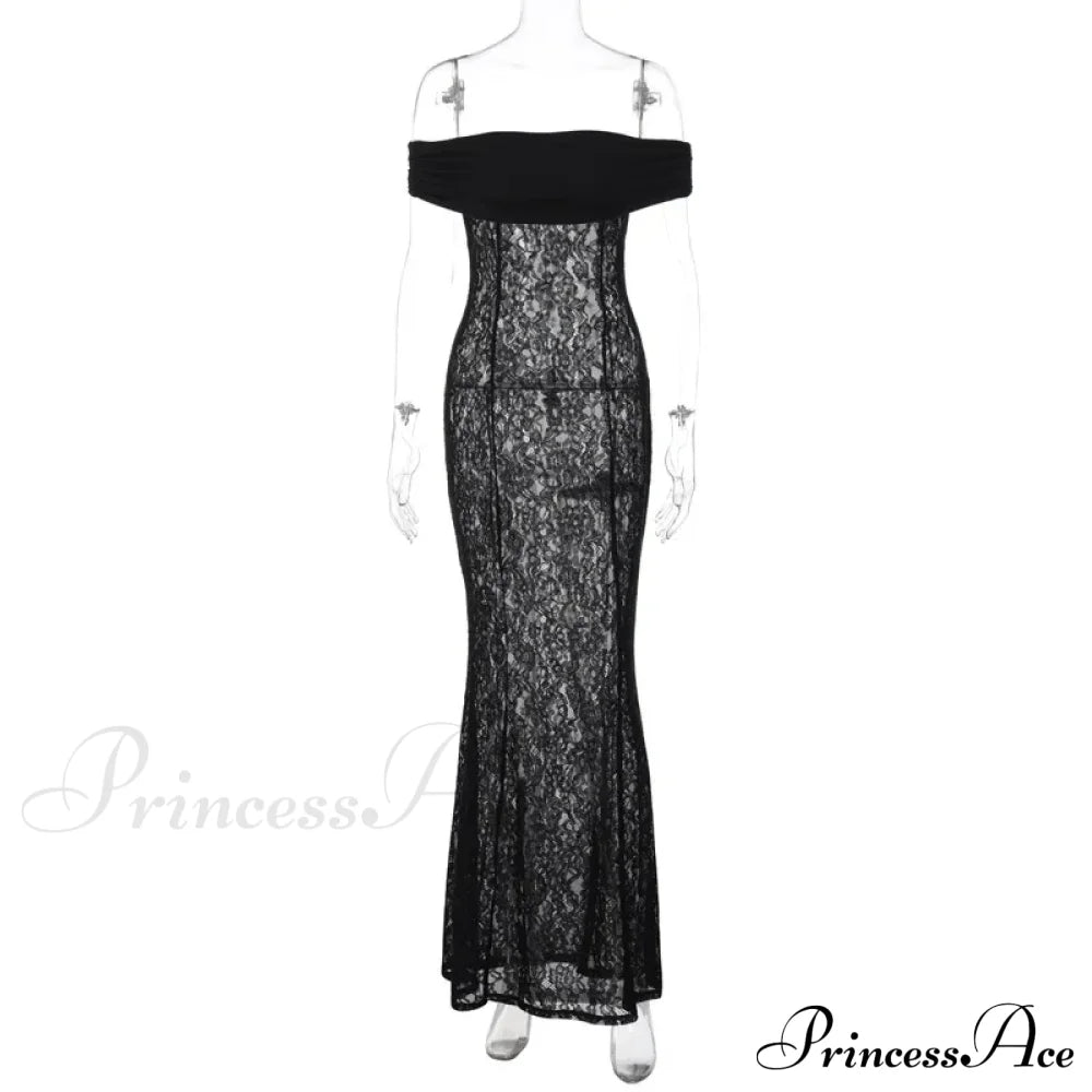 Lantern Sleeve V-neck Trumpet Maxi Dress