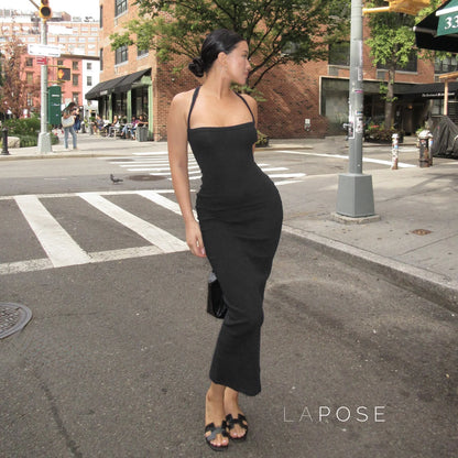 Abrianna Halter Backless Maxi Dress