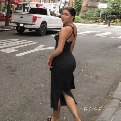 Abrianna Halter Backless Maxi Dress