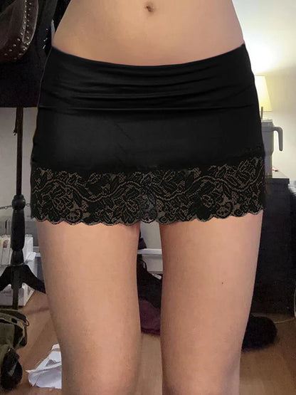 Adalae Bodycon Lace Mini Skirt
