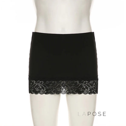 Adalae Bodycon Lace Mini Skirt