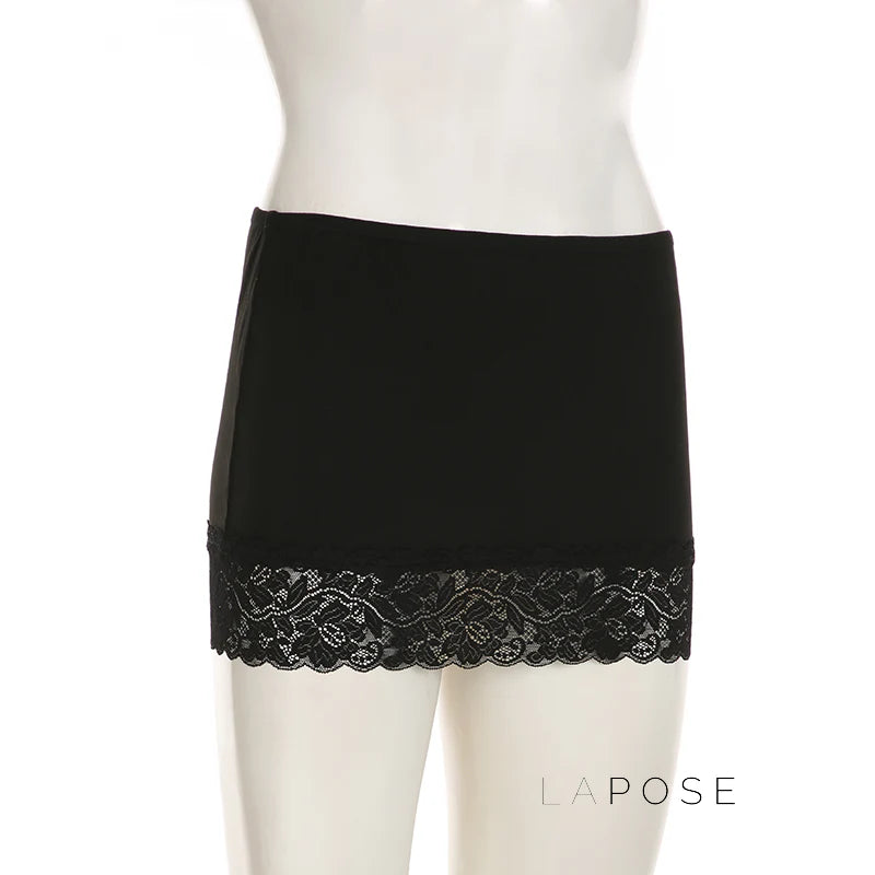 Adalae Bodycon Lace Mini Skirt