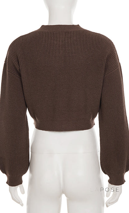 Addilyn Brown Knitted Cardigan