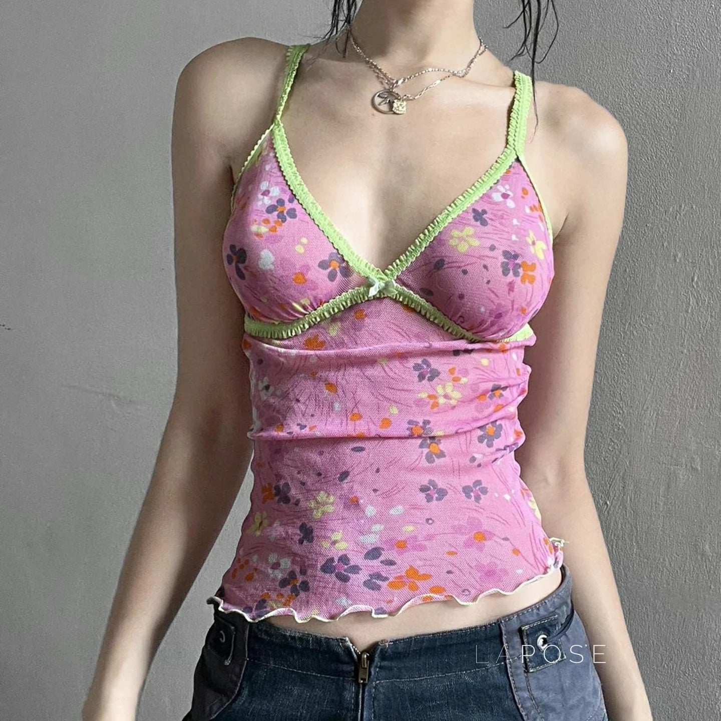 Akshara Floral Mesh Camisole