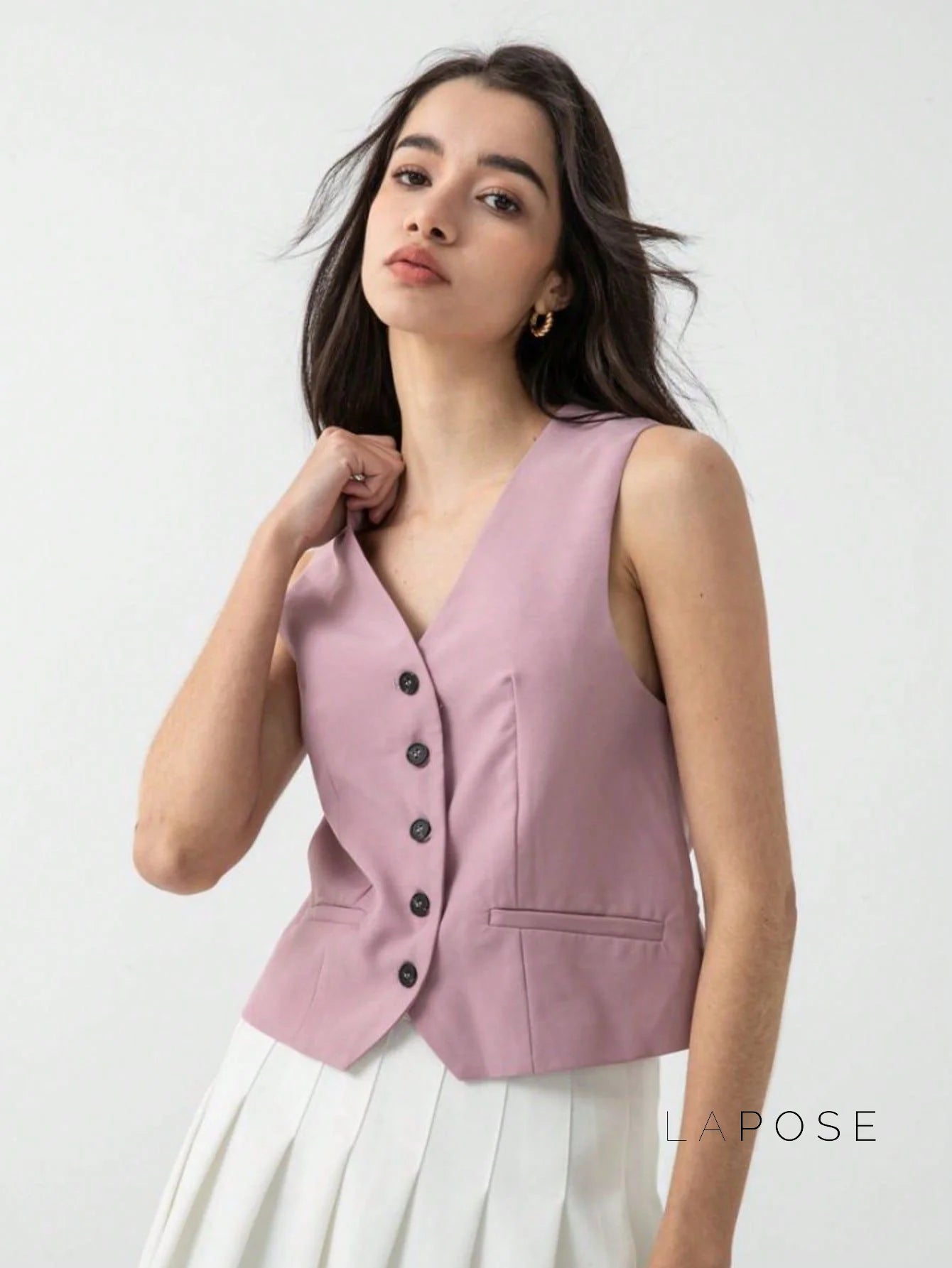 Alaa Button-Up Crop Vest