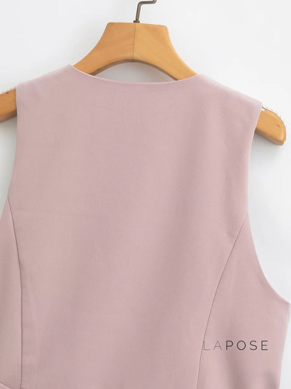 Alaa Button-Up Crop Vest