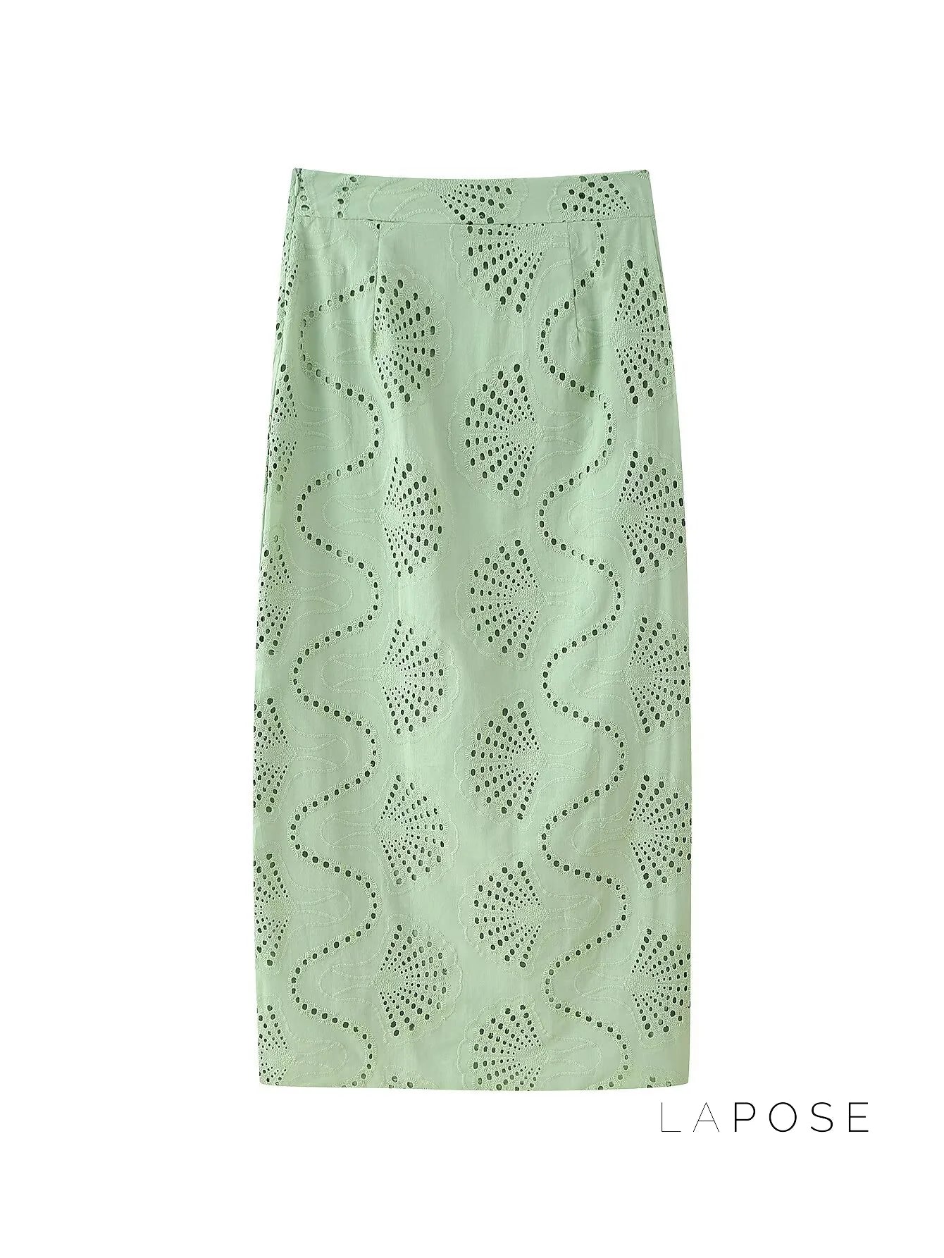 Alaura Green Embroidered Skirt Set