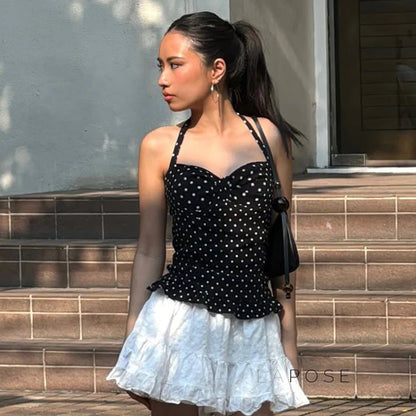 Alaura Polka Dot Halter Top