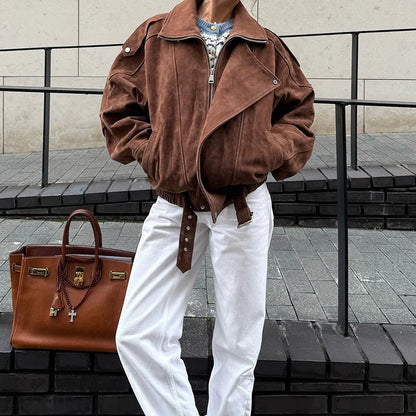 Alayiah Retro Faux Suede Jacket
