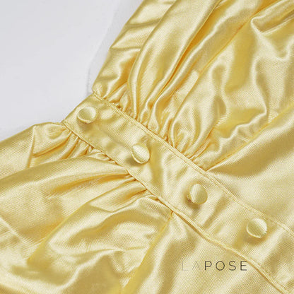 Ameena Pleated Satin Crop Top
