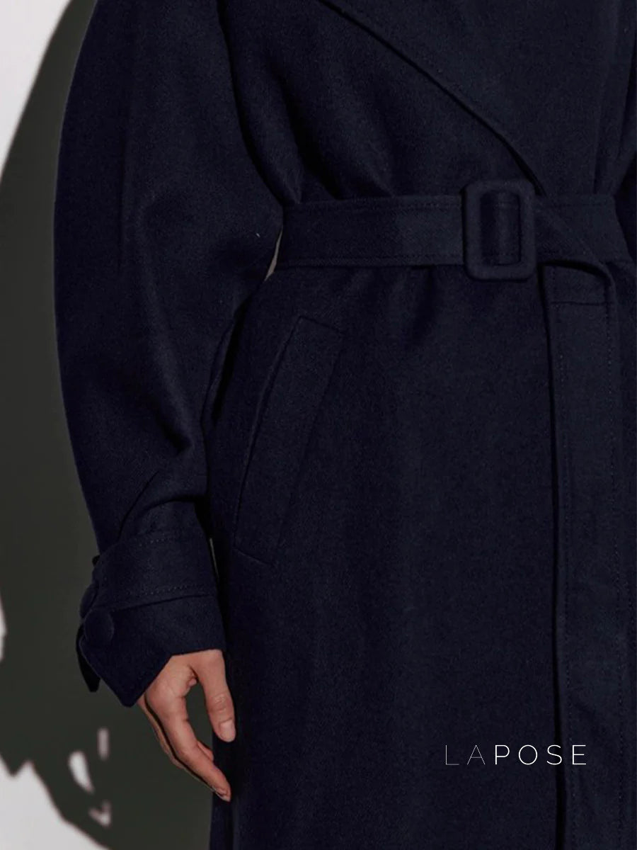 Amen Batwing Belted Wool Coat
