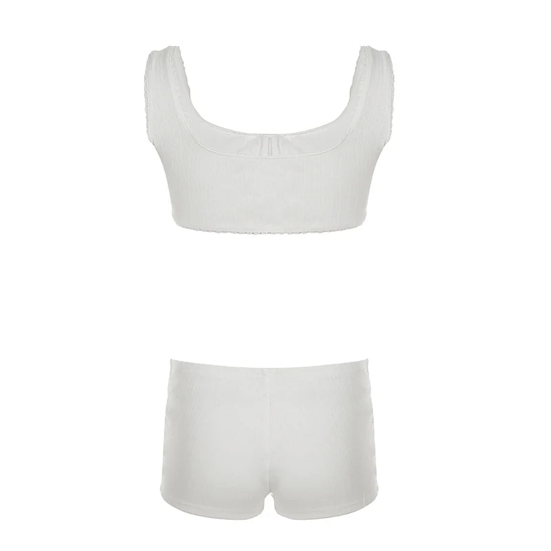 Amilya Ribbed Knit Short Set