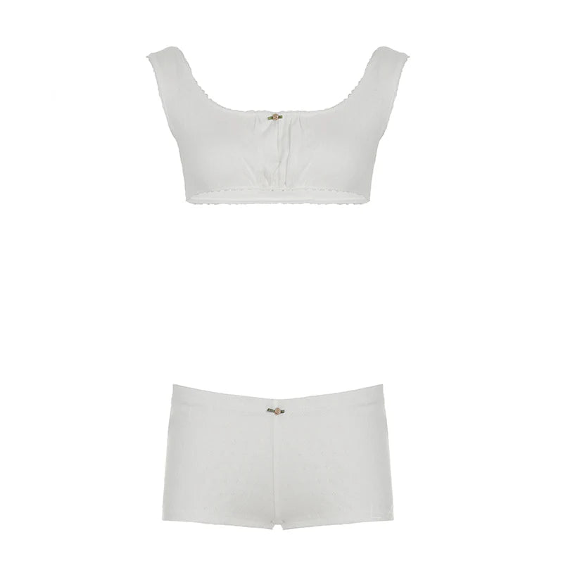 Amilya Ribbed Knit Short Set