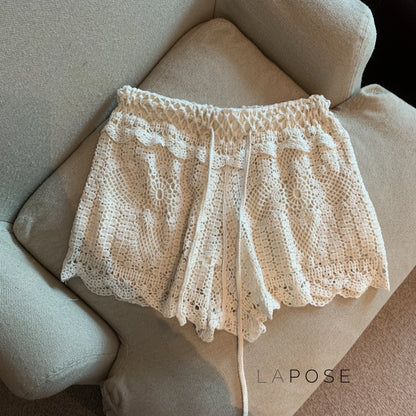 Amya Lace Knit Wide-Leg Pants