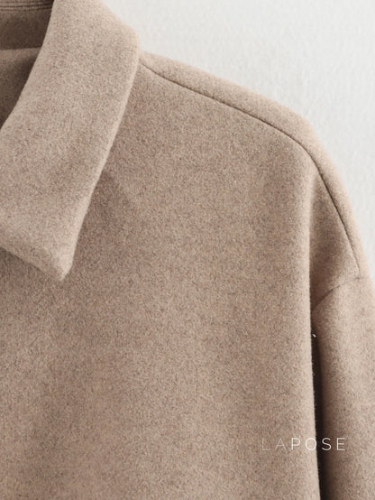 Amyia Minimalist Wool Blend Zip Jacket