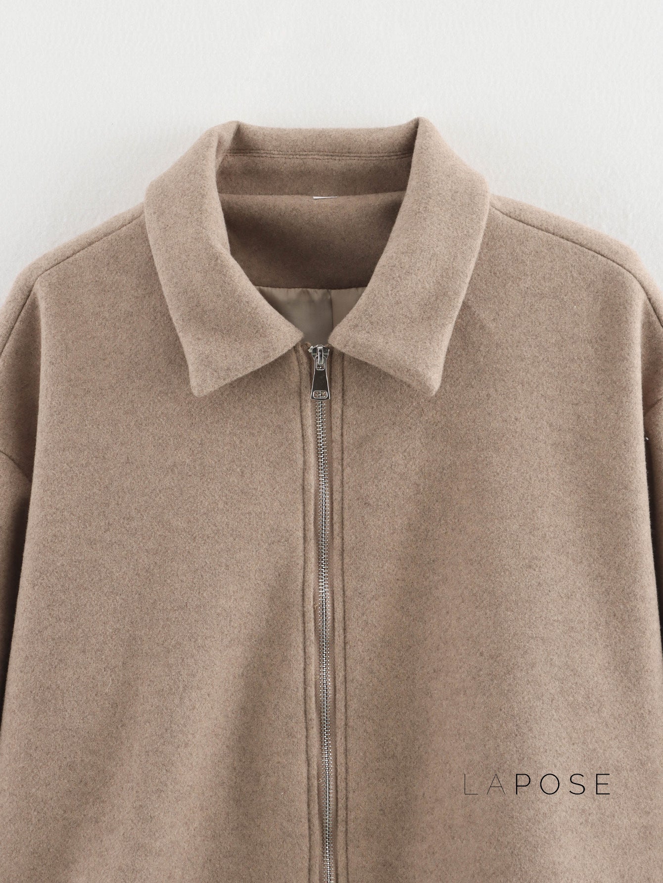 Amyia Minimalist Wool Blend Zip Jacket