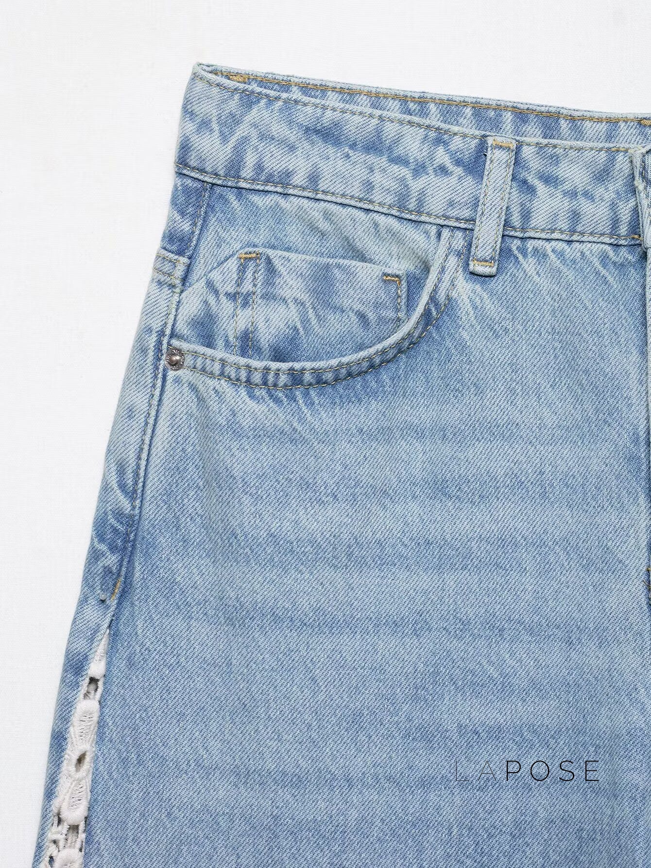 Anaisha Crochet Patch Wide-Leg Jeans