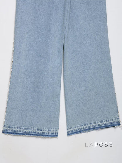 Anaisha Crochet Patch Wide-Leg Jeans