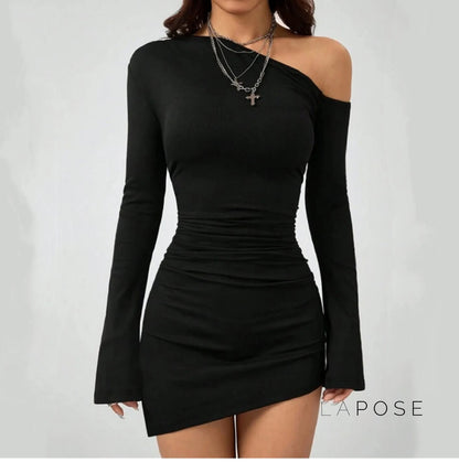 Analisa Off Shoulder Pleated Dress