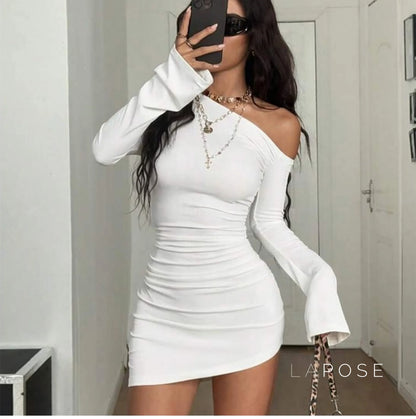 Analisa Off Shoulder Pleated Dress