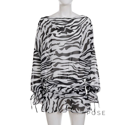 Arianna Zebra Print Mini Dress