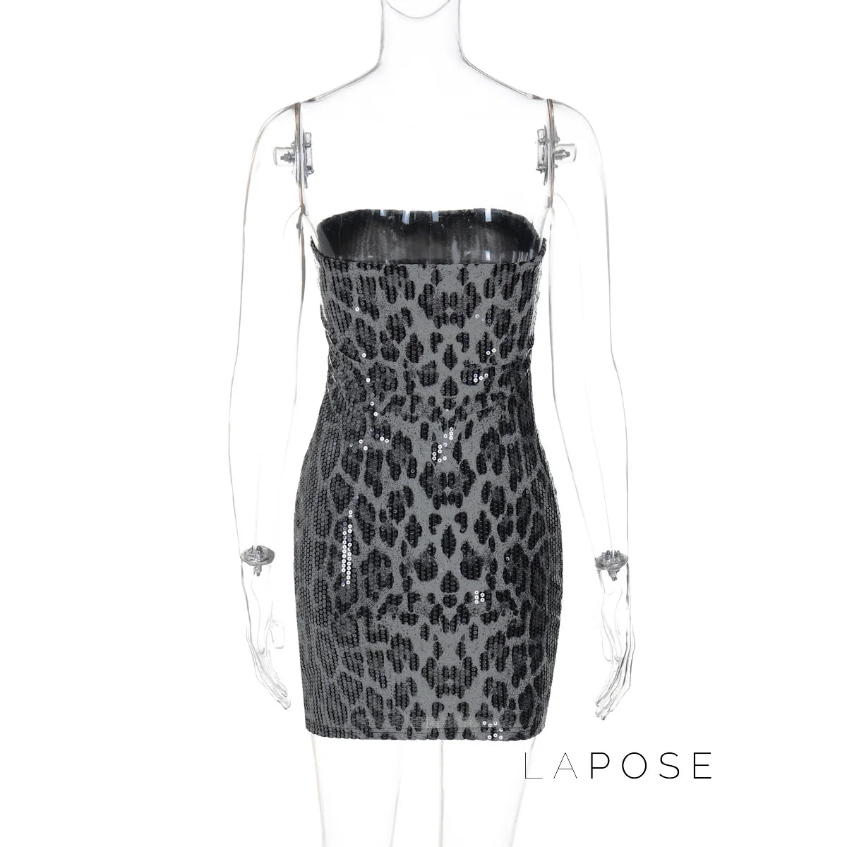 Arleen Strapless Sequin Leopard Mini Dress