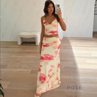 Aryana Printed Maxi Skirt Set
