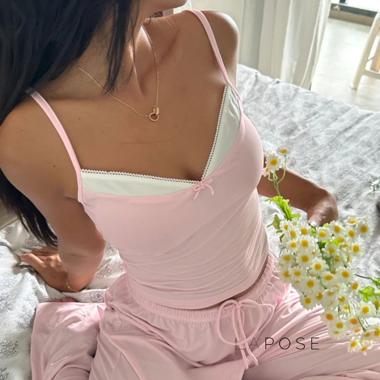 Asma Pink Knitted Lounge Set