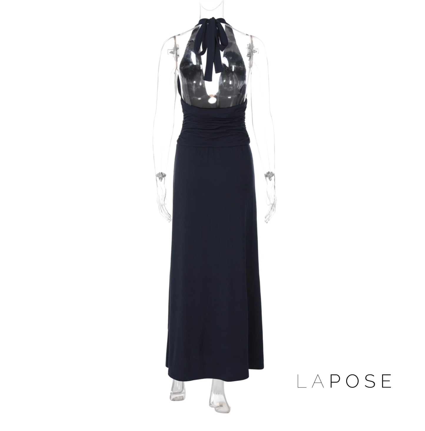 Asra Halter Pleated Maxi Dress