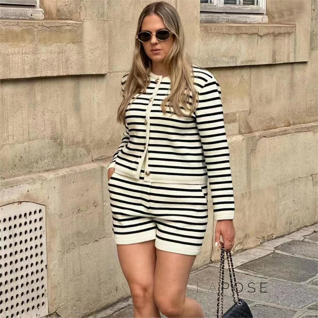 Astoria Striped Knit Short Set
